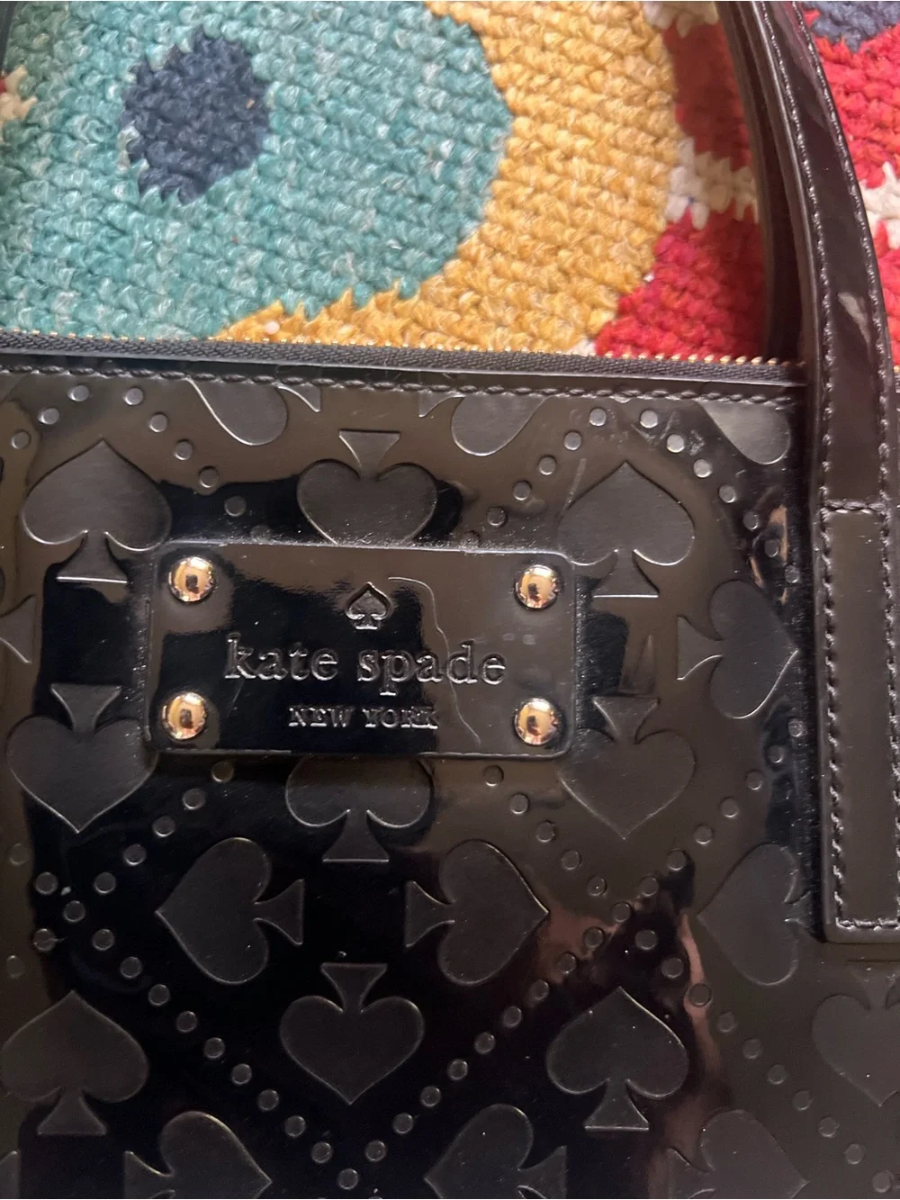 Kate Spade Black Patent Leather Tote Bag